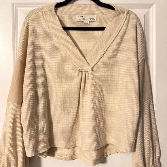 Vintage Havana Tops - Vintage Havana Cream Textured Sweater